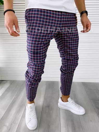Pantaloni barbati casual regular fit in carouri B1727 10-4 E*